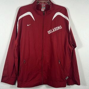 🏈 Vintage OKLAHOMA SOONERS Nike Fit Storm Windbreaker Jacket - Sz Lg - PERFECT